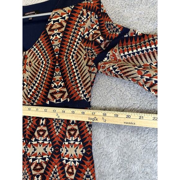 Vintage Robbie Bee Mini Dress 70’s 80’s Puff Sleeves Career Orange Blue PS Small - Picture 7 of 9